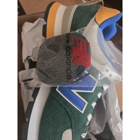 New Balance 574 Classic - Rugged Green / Royal Blue, Mens ML574DVG, Size 9 - Picture 7 of 12